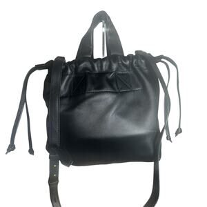 Madewell Leather Drawstring Backpack Black NWT Quiet Luxury Modern Boho soft